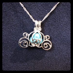 SALE! Cinderella carriage pearl cage necklace